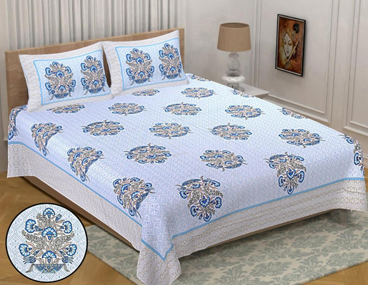 Bedsheets King Size with Pillow Covers (Pastels 009)