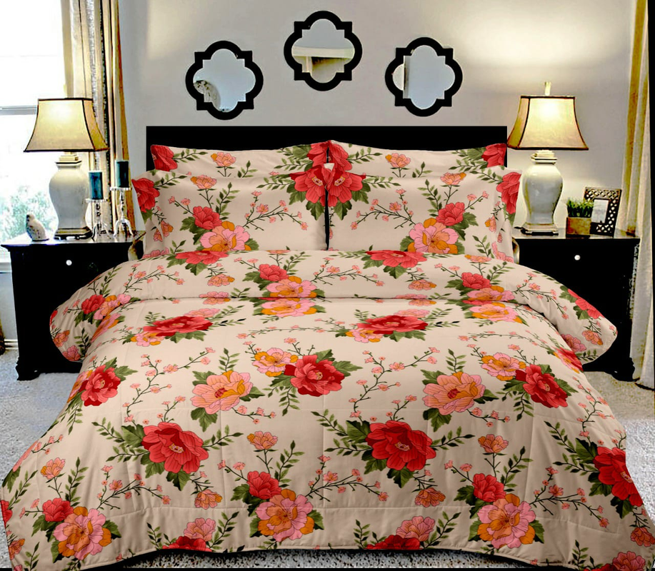 Bedsheets King Size with Pillow Covers (Roma 006