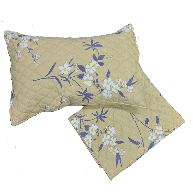 Aroma 3D Printed Polycotton Flat Double Bedsheet with Quilted Pillow cover (Size :–90 x 100 inches)